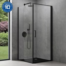 Duschkabine 90x90 100x100 80x80cm Dusche schwarz Duschabtrennung H:195cm 8mm ESG
