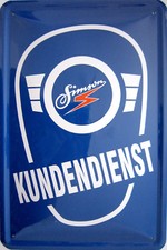 Blechschild 20x30 cm - Simson Kundendienst DDR Osten Werkstatt Garage Moped