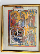 Faksimile, 2 Einzelblätter, Evangeliar Heinrichs des Löwen,gerahmt,Größe 28x23cm