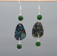 Abalone Muschel Ohrringe,  Muschel Ohrhänger, lange 925 Sterlingsilber Ohrringe