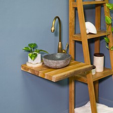 Teakholz Waschtischplatte ab