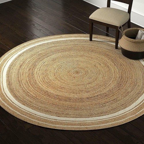 Teppich rund natur jute - teppich,