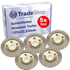 5x Diamant Schleifteller Turbo Ø125mm für Einhell Sanierungsfräse Bodenfräse