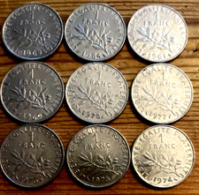 Set münzen 9 x 1 - 🇫🇷,