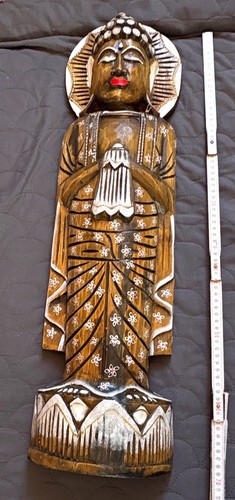 Buddha holz wandfigur - holz,
