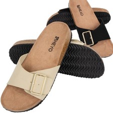 Pantoletten Damen Kork Sandalen Bequeme Hausschuhe Pantoffeln Badelatschen
