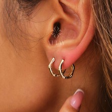 14 Karat Gold Bambus Ohrringe