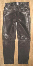 speckige HENRY MORELL Herren- LEDERJEANS Nubuk- Lederhose in Gr. 46 ca. W32/ L33