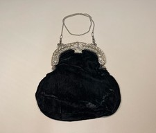 Antike Handtasche Tasche Samt