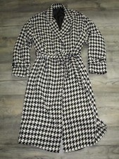 Schwarz-Weiß Mantel Gr. 34 36 38 leicht Oversize Hahnentrittmuster