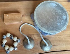 kleine Rahmentrommel (Riqq),Zimbeln Shaker Fußschelle auf Gummiband Percussion 