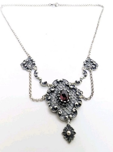 Trachtenkette mit granat - mit,