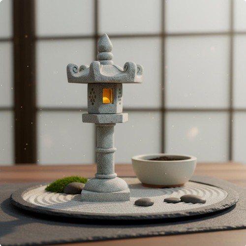 Miniatur stein laterne antik - miniatur,