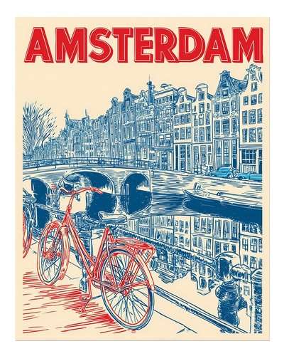 Amsterdam fahrrad kanal szene - kanal,