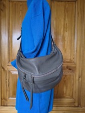 Crossbodybag Umhängetasche Damen aus weichem Leder, Anthrazit 