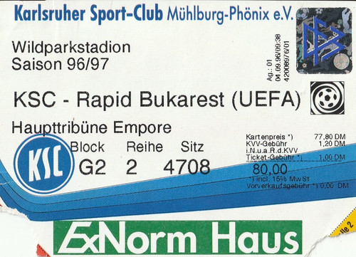 Ticket ksc rapid - bukarest, uefa