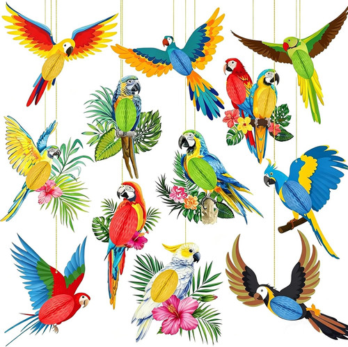 Tropische vögel deko set - vögel,