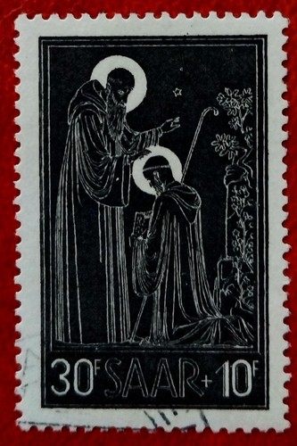 Briefmarke saarland - briefmarke,