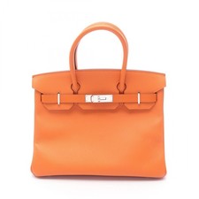 HERMES Birkin 30 Handtasche Epsom Leder Orange Gebraucht Damen O SHW