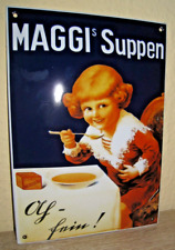 Emailschild Maggi, 24x17cm, 1A Zustand, gewölbt, sehr dekorativ ,starke Farben!