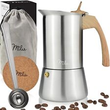 Milu Espressokocher Induktion 2 4 6 9 Cup (2 Cup No Induktion) Mokkakanne B-WARE