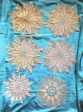 Häckeldeckchen 6 x -   reine