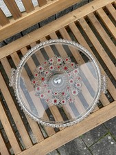 Rund Glas Torten Teller Kuchen Platte 30cm Vintage