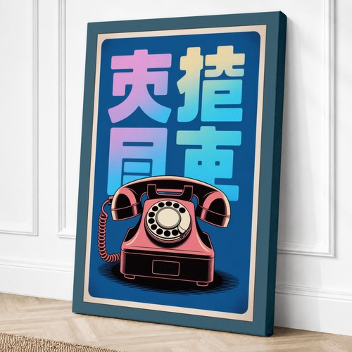 Telefon und neon typ retro - telefon,