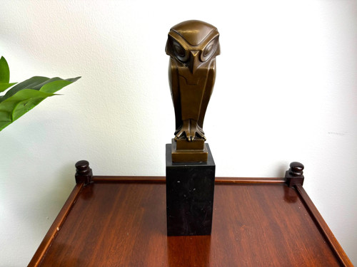 Bronze skulptur eule art - ,