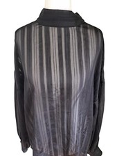 H&M | Transparentes Oberteil / Bluse Langarm für Damen | Gr: 40 | Farbe: Schwarz