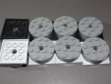 Lego 8x Drehscheibe 4x4x1 1/3 mit Raster grau Technik  Legoland Ninjago Star