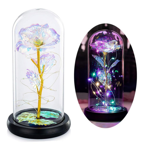 Glaskuppelrose led lichter - glaskuppelrose, led-lichter