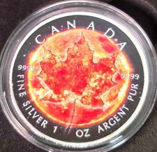 1oz Silber Maple Leaf Space Leaves Edition 2018 "Sun", nur 100 Stück!