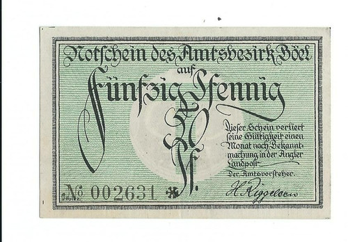 Notgeld böel amtsbezirk - notgeld,
