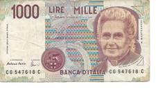 Geldschein Banknote Italien
