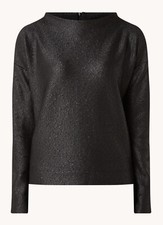 OPUS Gasty Pullover Top Shirt Sweatshirt Leichter Schimmer Funnel Neck Gr.40 neu