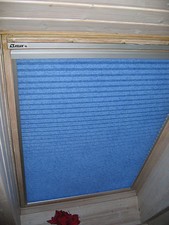 Original VELUX Plissee, Faltrollo für DFF VELUX 94 x 144 cm, blau, mit Zubehör
