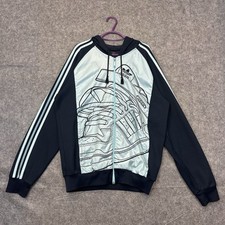 Adidas Hoodie Herren Large Blau Trefoil Y2k 00s Hip Hop Trainer Logo Originals