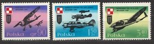 Polen, 1971, postfr., Kriegsflugzeuge, MiNr 2119-2121 Sa