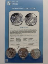 Bayern Taler 100 Jahre Freistaat Bayern, 333 Silber Münzen 3 Stück 