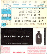 JANES ADDICTION CONCERT TICKET