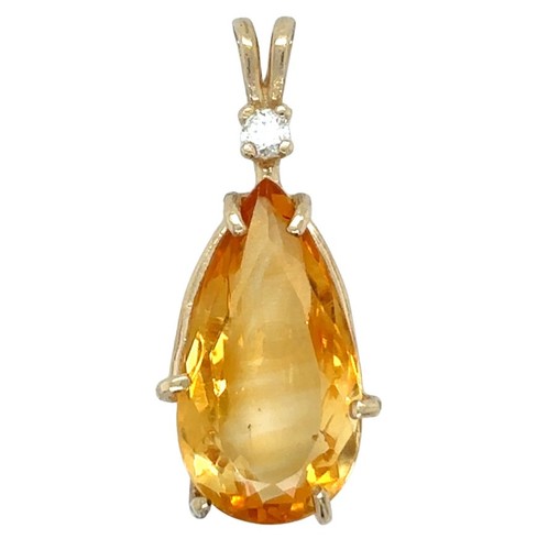 14k gelbgold citrin diamant - 14k,