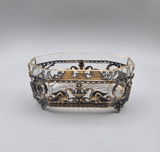 Silberschale mit  Glaseinsatz