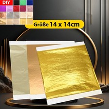 DIY Blattgold Goldfolie Blattmetall Folienpapier Schlagmetall Vergoldung 14x14cm