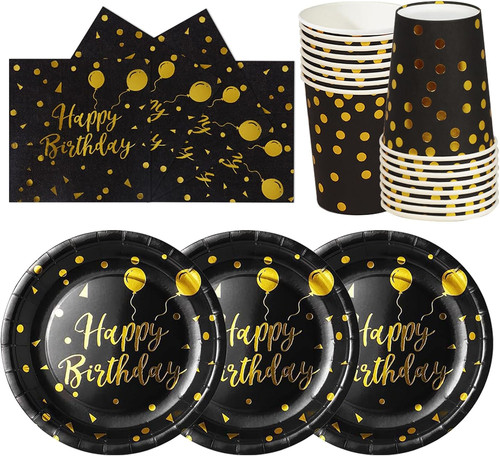 Schwarzgold punkte geburtstag - schwarzgold,