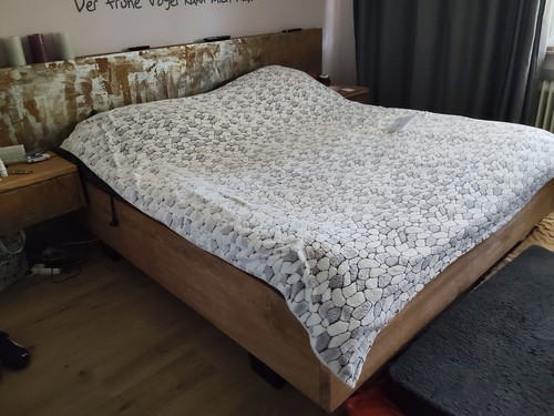 Eiche massiv doppelbett - eiche,
