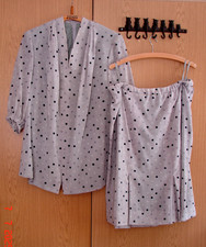 ELEGANTE UNIKAT BAUMWOLL/VISKOSE KOSTÜM ROCK/BLUSE  GR: 44/46 XXL  HOHE QUALITÄT