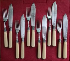 Antikes fischbesteck - (1916),