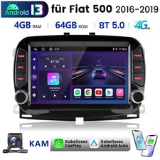 Carplay Autoradio Für Fiat 500 16-2019 Android 13 GPS Navi WIFI SWC DAB+ BT +KAM