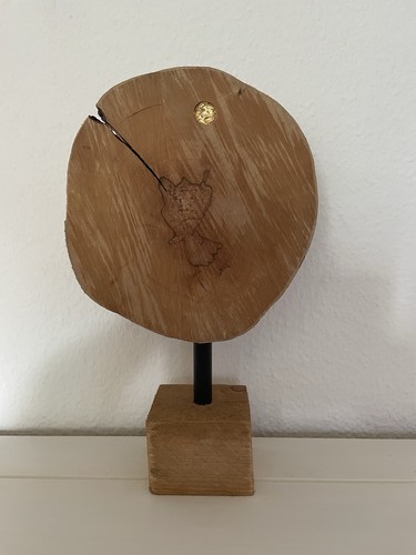 Deko holzscheibe mit blattgold - deko,